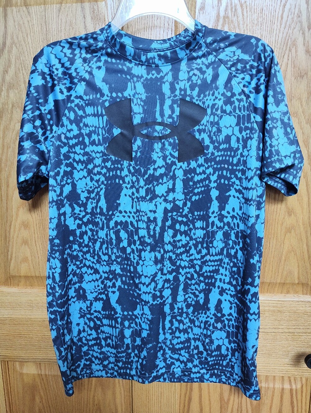 Under Armour Youth XL Ether Blue/Gray Patterned Short Sleeve Performance Tee